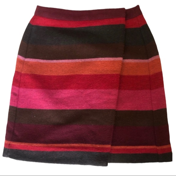 Loft 00 petite pencil short skirt striped pattern fall - Picture 2 of 8